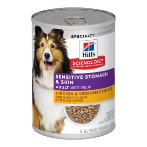 12 Latas Hill's Science Diet Perro Adulto Sensitive Skin and Stomach Piel y Estomago Sensible 363 gr